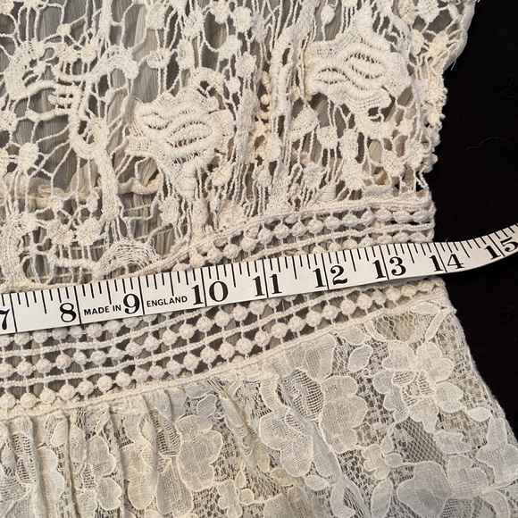 Victorian Bobbin Lace chiffon peplum blouse with matching cami undergarment - Picture 12 of 15
